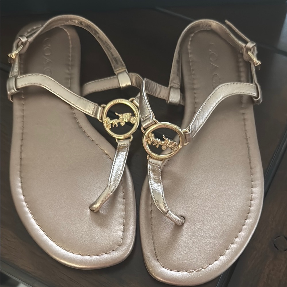 Coach Metallic Gold Sandals